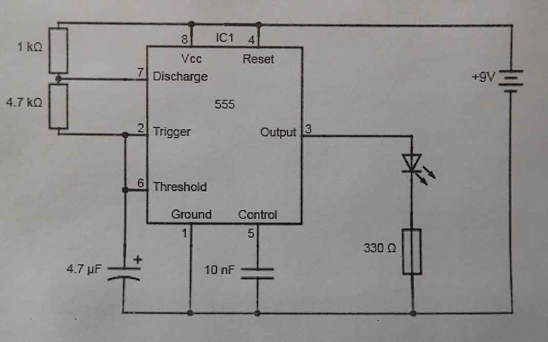 LED 555 flashing circuit diagram LED 555 flashing circuit diagram