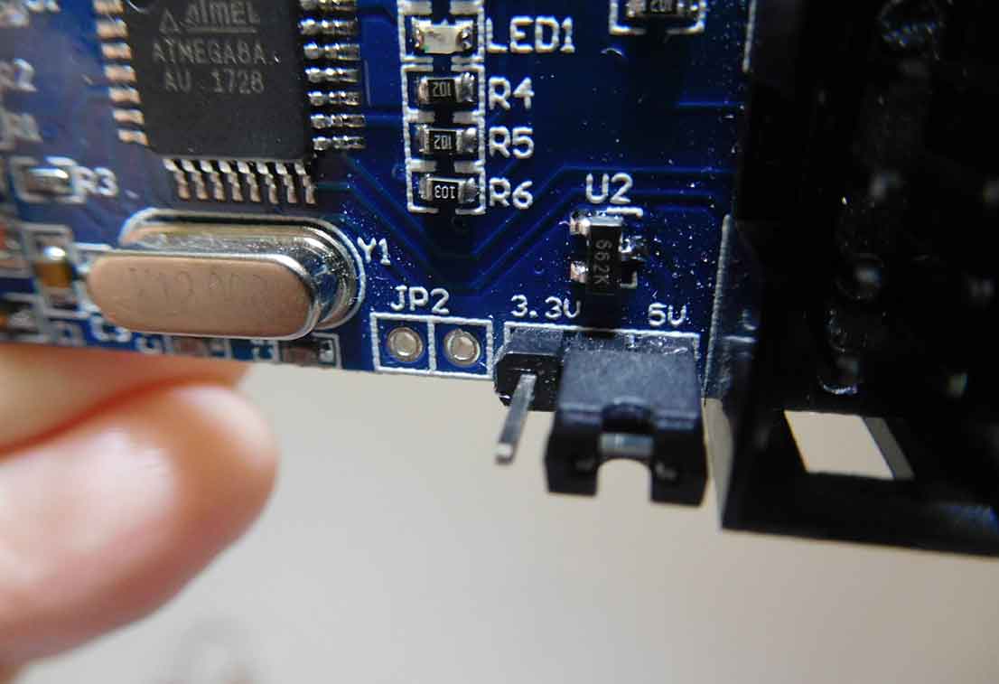 DSCN8208 USBasp jumper setting for the breadboard blinking led project