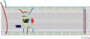 basic 555 timer astable circuit on breadboard